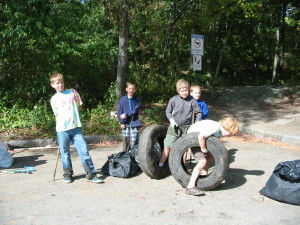 Cub Scouts from Marc Garrigus's Pack 306 from Arlington were not afraid to dive right in and work hard. Check out those dirty pants and gloves as they sort their finds.